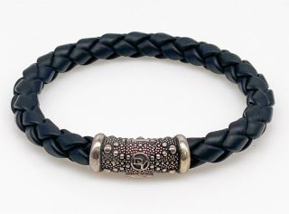 $750 Rare Sterling Silver David Yurman Rubber Weave Bangle Bracelet