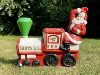 Rare Vintage Empire Santa Railroad Train Christmas Yard Blow Mold