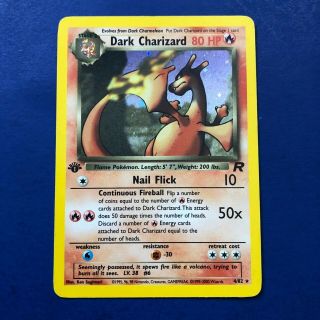 Pokemon Dark Charizard Holo Rare Team Rocket 1st Edition 4/82