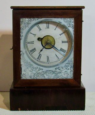 Rare C.  Jerome Cottage Clock W/alarm Signed " From C.  Jerome Haven Conn "