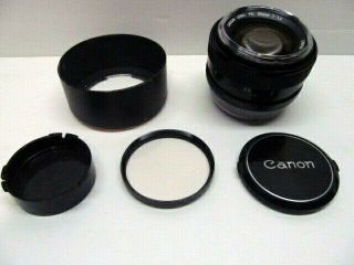 【Rare w/ Hood】Canon FD 55mm F1.  2 Standard Fast Model Chrome Nose 2
