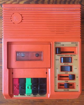 Rare Orange C - 76 Cassette Deck/tape Player Library Congress C - 1 C1 Great