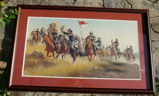 Rare Frank C.  Mccarthy Limited Edition Print " The Pursuit " Framed