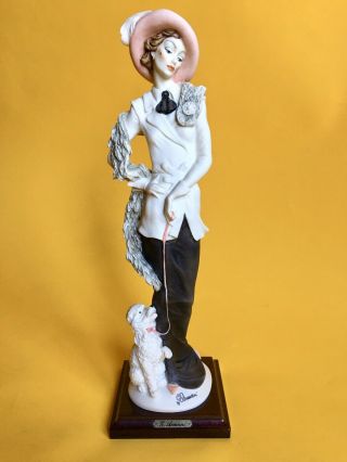 Rare Giuseppe Armani 1987 Porcelain Florence Figurine Lady Wdog Stamped,  Signed