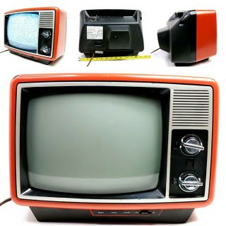 Vintage General Electric Tv Retro Television Rare Orange Ge Home Decor