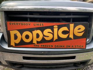 Vintage Antique Popsicle Metal Tin Sign Embossed Rare Gas Oil Nos