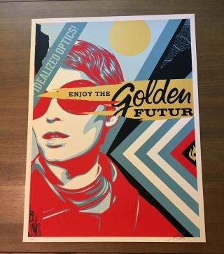 Shepard Fairey Obey Giant Golden Future Signed Numbered Screen Print Rare Xx/450