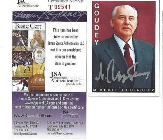 Mikhail Gorbachev Signed 2015 Goudy Ud President Ussr Russia Jsa Certified Rare