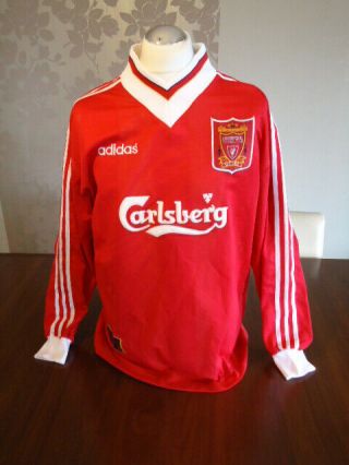 Liverpool 1995 Adidas Long Sleeved Home Shirt Xl Adults Near Rare