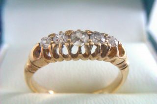 Rare & 18ct Gold & 0.  32ct Of Old Cut Diamond Edwardian Gypsy Ring 1909