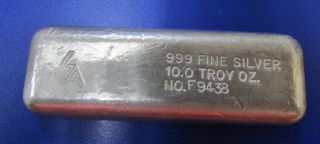 Rare Vintage 10 Oz.  999 Silver Bar Ga Golden Analytical No.  F9438