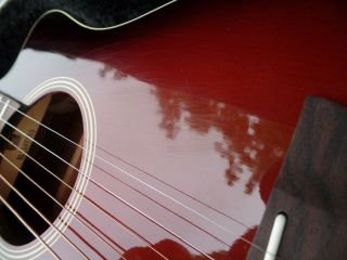 Rare Yamaha Dark Red Burst 3/4 Size Travel Electric Acoustic Cutaway Guitar