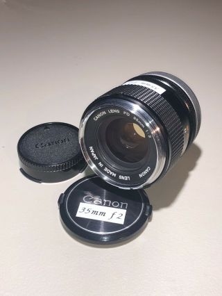 Rare Canon Fd 35mm F2 Mf Thorium Lens