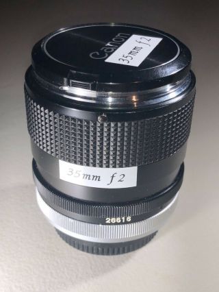 RARE Canon FD 35mm f2 MF Thorium Lens 2