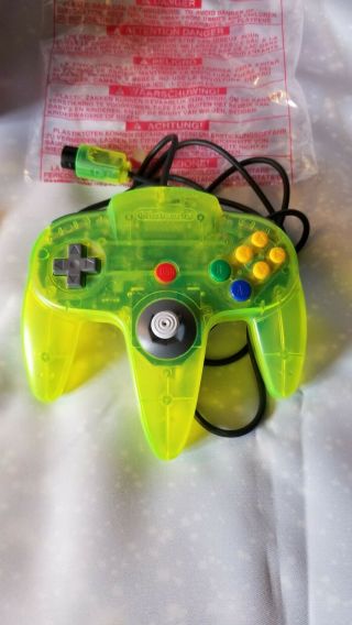 RARE Nintendo 64 N64 Extreme Green controller w/ORIGINAL box receipt 3