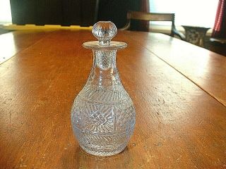 Rare Early American Blown 3 Mold 1/4 Pint Bottle With Stopper
