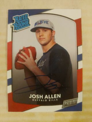 2018 Panini Rated Rookie Josh Allen On card Auto Rare Personal Edition SP NrMt, 2