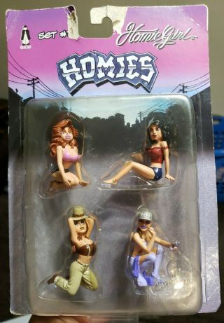 Homies Homie Girl Set 1 1:24 Scale 3 Inches Rare In Blister 2004 Baby Doll