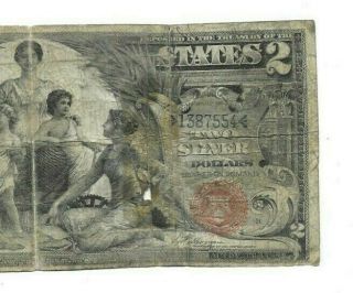 $2 " 1896 " (educational) $2 (red Seal) " 1896 " $2 (educational Note) Rare