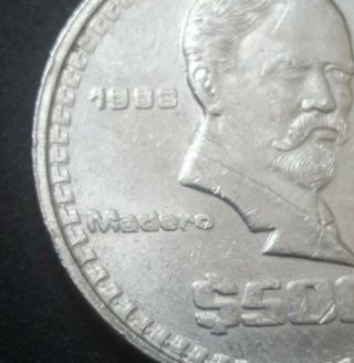 1988 MO MEXICO $500 500 PESOS DOUBLE DOUBLED DIE VARIETY ERROR RARE 3