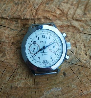 Rare Pilot Watch Russian 3133 Chronograph Poljot Mechanical Aviator Wrist Watch
