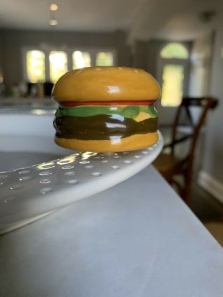 Nora Fleming Retired Cheeseburger Hamburger Mini Version - Rare,  VHTF 3