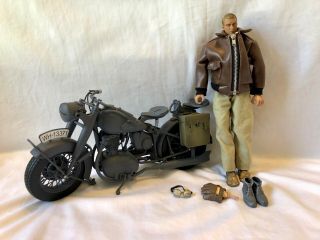 12 " Wwii Steve Mcqueen With German Motorcycle The Great Escape Action Figure
