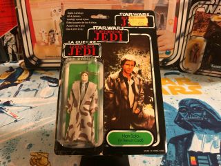 1983 Vintage Palitoy Star Wars Tri - Logo Han Solo Trench Coat & At - St Driver Mocs