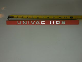 RARE Sperry Metal Emblem Plate Control Console Univac 1108 Orange 2
