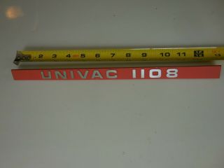 RARE Sperry Metal Emblem Plate Control Console Univac 1108 Orange 3