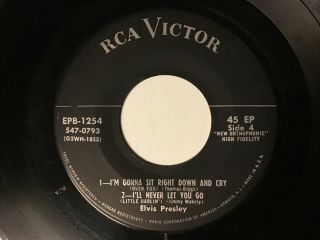 Elvis Presley 45 Ep Epb - 1254 Mega Rare No Dog Label Sides 1 & 4 Record Only