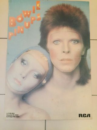 Mega - Rare David Bowie Pin Ups 1973 Rca Uk Promo Poster Twiggy