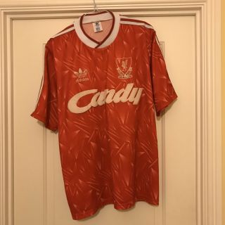 Rare Vintage Adidas Liverpool Home Football Shirt 1989/91 Large