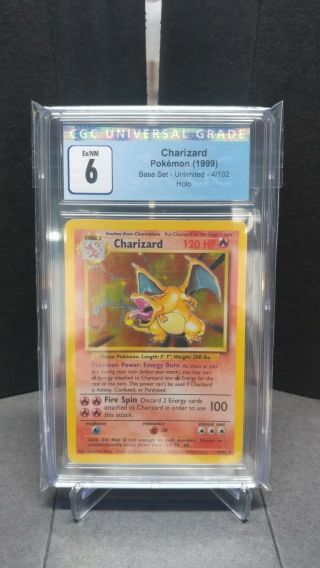 1999 Pokemon Base Set - Charizard Holo Unlimited - 4/102 Cgc 6