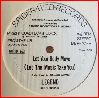 Modern Boogie Funk 12 " Legend - Let Your Body Move Spider Web - Ultra Rare Ex,  Mp3