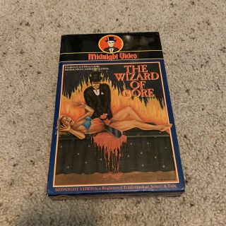 Wizard Of Gore Vhs Rare Big Box Midnight Video