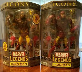 Marvel Icons Iron Man Red Gold Variant And Red Yellow Suit
