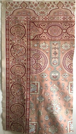 Rare 19th C.  French Cotton Printed Carpet Design Fabric (2758)