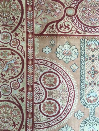 Rare 19th C.  French Cotton Printed Carpet Design Fabric (2758) 3