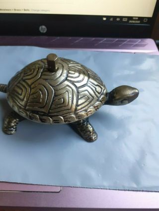 Rare Antique Bronze Tortoise Counter Bell Marked Drcm Serial Number 7 - 7016 C1865