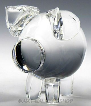 Steuben Crystal Art Glass Figurine Pig Piglet By Paul Schulze Rare