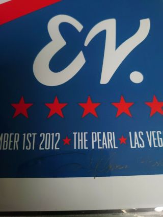 Eddie Vedder Pearl Jam Las Vegas poster 2012 Klausen signed low number.  Rare 3