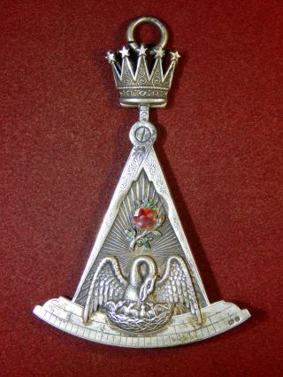 Rose Croix Masonic Order,  18th Degree Eagle.  Collar Jewel.  Hm Silver 1909 Rare