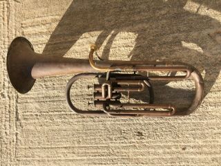 Rare Bb Saxhorn By Gautrot Paris - A.  Sax Patent - Need Full Restoration