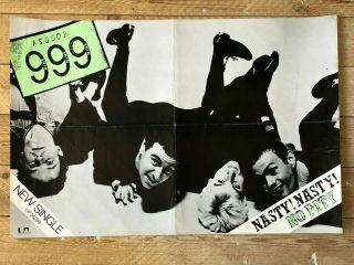 999 Nasty Nasty / No Pity Ultra Rare 1977 Punk Promo Poster / Unpeeled Sticker