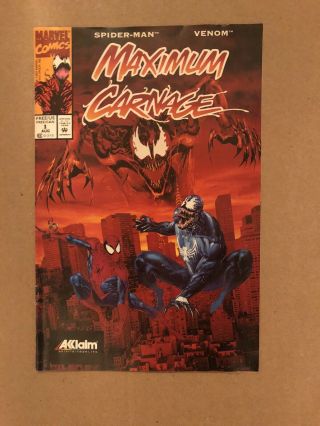 Maximum Carnage 1 1994 Spider - Man Venom Marvel Comic.  Very Rare