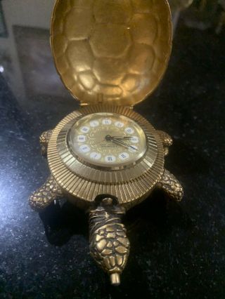 Very Rare Looping Alarm Clock Bronze Turtle Case