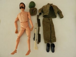 Vintage Gi - Joe With Hair Kung Fu Grip All Early 70’s Outfit Gun 12 "