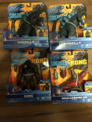 Godzilla Vs King Kong Skullcrawler Monsterverse 4 Toy Set Playmates 2020
