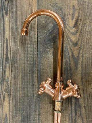 Vintage Single 1 Hole Mounted Copper Bar Faucet Unique And Very Rare